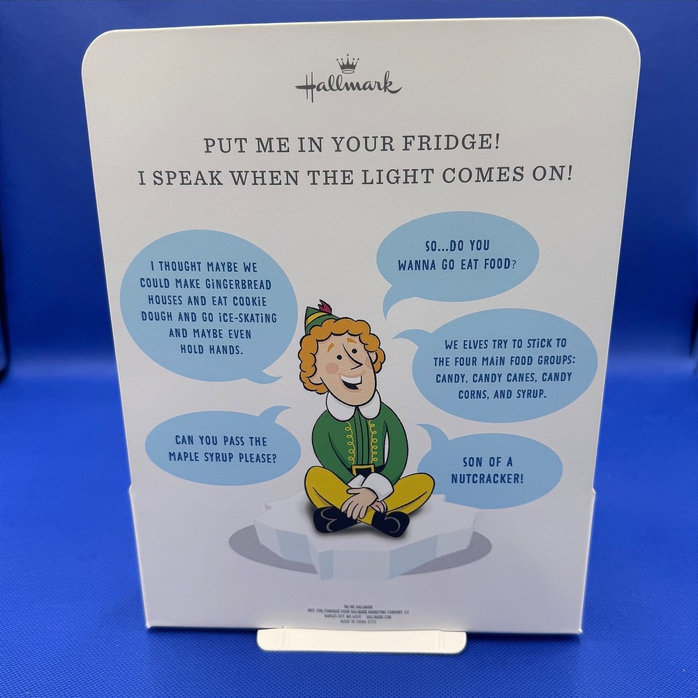 Buddy The Elf Hallmark Talking Fun in‎ Fridge Jokes Open Refrigerator Christmas - Picture 3 of 6